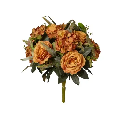 Rosa-ortensia mazzo cm.55 mustard