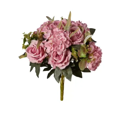 Rosa-ortensia mazzo cm.55 lilla