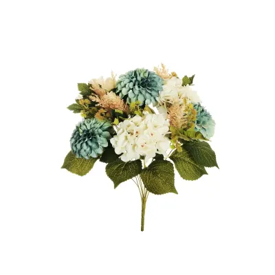 Dalia-ortensia mazzo cm.49 blu-bianco
