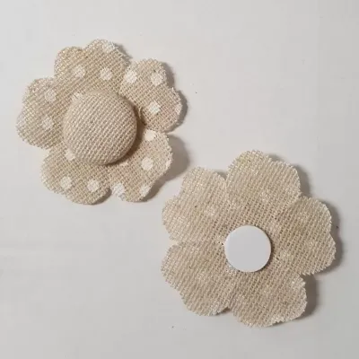 Fiore adesivo tessuto (4 pz.)