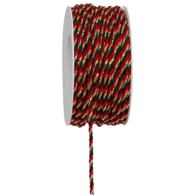 Cordino glittercord mm.03 m.25 rosso-verde