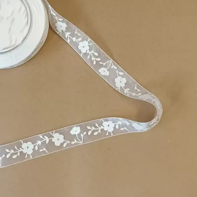 Nastro mm.25 m.20 flores bianco