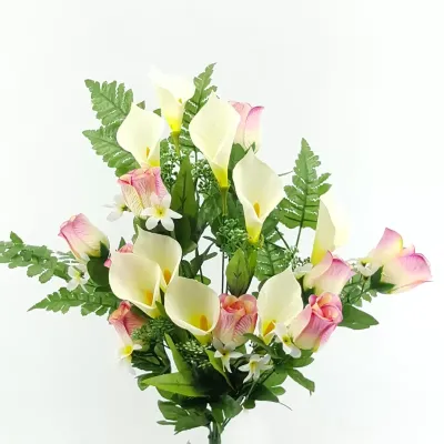 Lily-boccioli frontale 18 fiori rosa