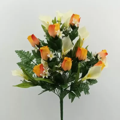 Lily-boccioli frontale 18 fiori arancio