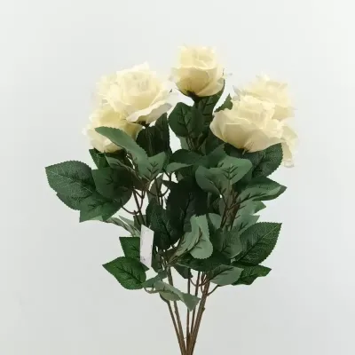 Rosa mazzo cm.48 bianco
