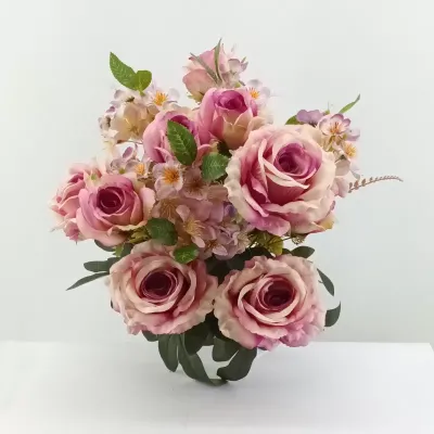 Rosa mazzo cm.59 rosa