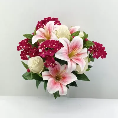 Lilium-rose mazzo cm. 50 cream