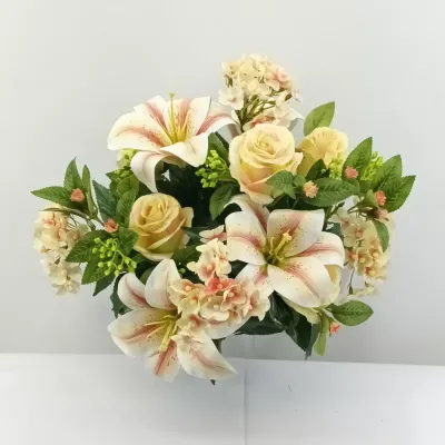 Lilium-rose mazzo cm. 50 pesca