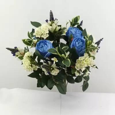 Ranuncolo-ortensia mazzo cm.56 blu