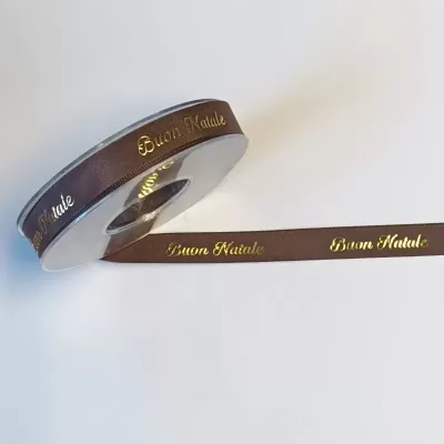 Nastro buon natale mm.15 m.20 marrone