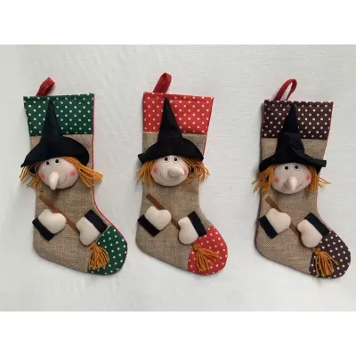 Calza juta 20x41 con befana (pz.3)