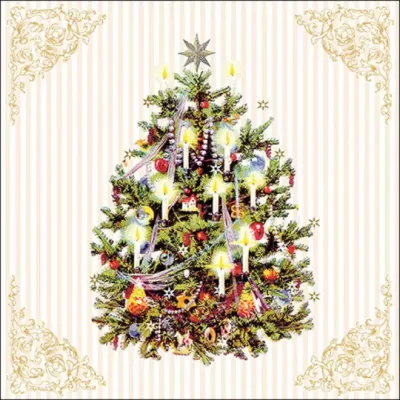 Tovagliolo carta 33x33 x-mas tree cream (pz.20) 
