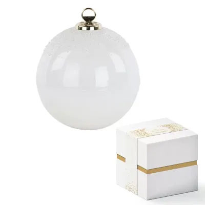 Candela in sfera vetro d.17 bianco