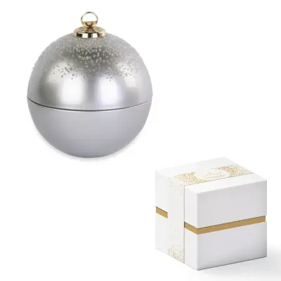Candela in sfera vetro d.17 argento