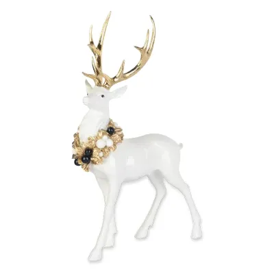 Cervo resina h.45 bianco