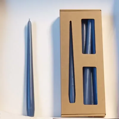 Candela conica 30 grigio blu (pz 12)