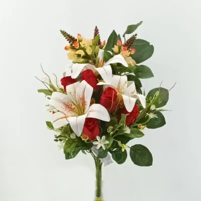 Lilium-rose frontale cm. 58 rosso