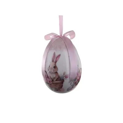 Uovo pvc cm.15 fiocco rosa