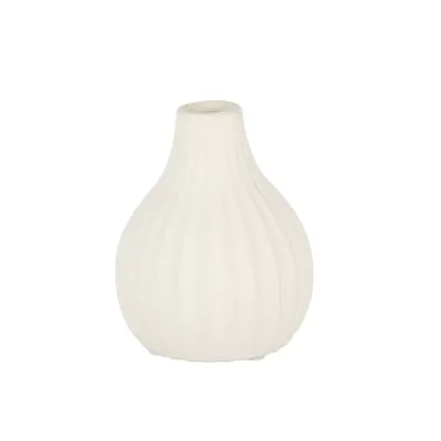 Portafiori righe h.11 bianco