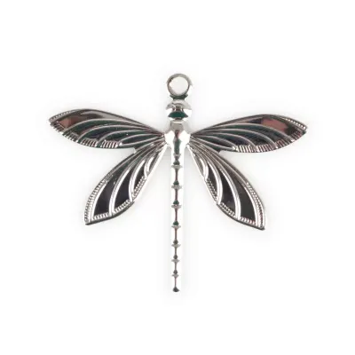 Libellula metallo cm.5 argento (pz.36)