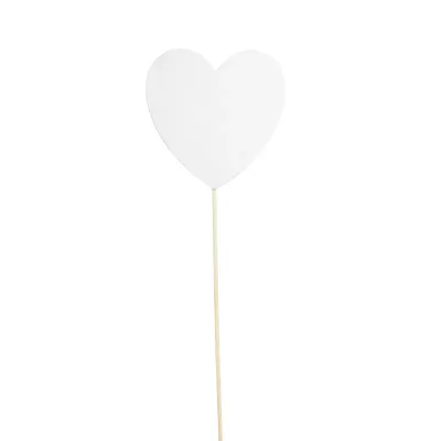 Cuore pick legno bianco (pz.30)