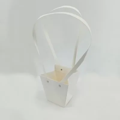 Shopper 13,5×9,5 h.15 trapeze colors bianco (pz.12)