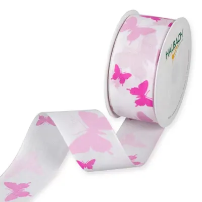 Nastro butterflies mm.40 m.16 rosa