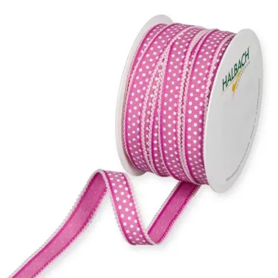 Nastro dots mm.15 m.25 rosa