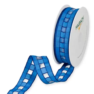 Nastro checked mm.25 m.20 blu