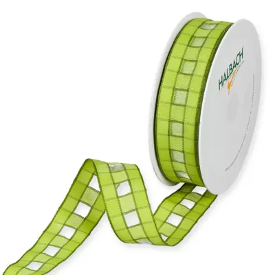 Nastro checked mm.25 m.20 verde