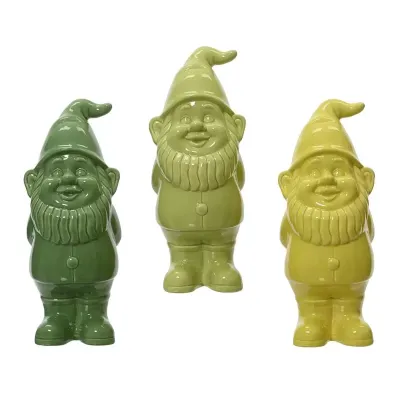 Gnomo ceramica h.35 ass.verde