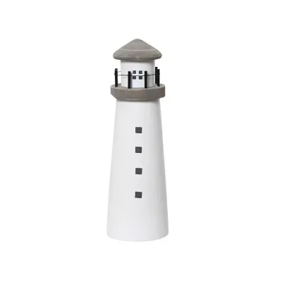 Faro legno h. 30 bianco