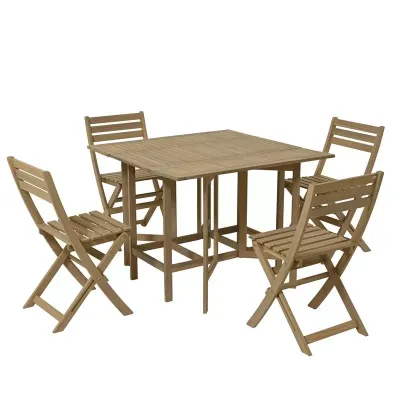 Tavolo acacia 100x100 con 4 sedie