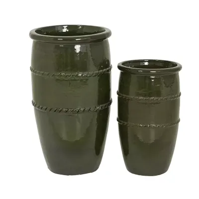 Vaso terracotta h.79 verde (set 2)