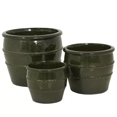 Vaso terracotta h.40 verde (set 3)