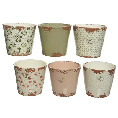 Cachepot terracotta d.14 decorati