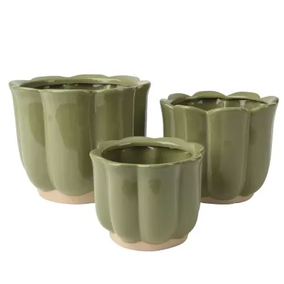 Cachepot fiore diam.18 verde (set 3)