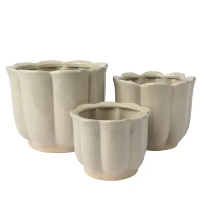 Cachepot fiore diam.18 crema (set 3)