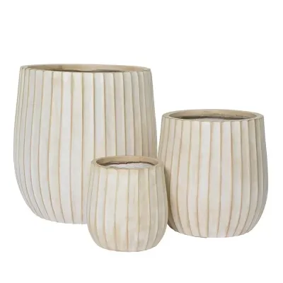 Cachepot fibre diam. 44 sabbia (set 3)