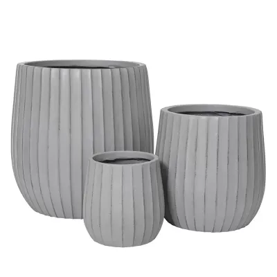 Cachepot fibre diam. 44 grigio (set 3)