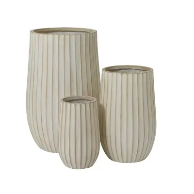 Vaso fibre h.75 sabbia (set 3)
