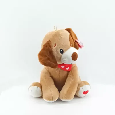 Cane h.30 con bandana marrone