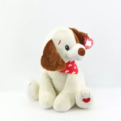 Cane h.30 con bandana bianco