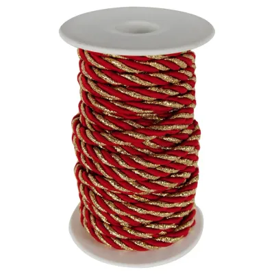 Cordino mm.06 m.10 glittercord rosso