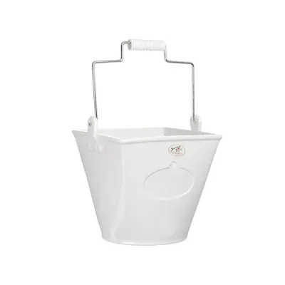 Secchiello quadro 14x14 bianco 