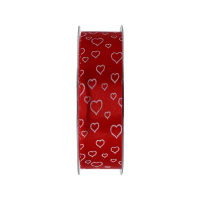 Nastro royal cuori mm.25 m.50 rosso