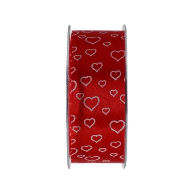 Nastro royal cuori mm.40 m.50 rosso