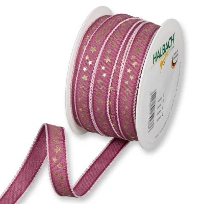 Nastro mm.15 m.25 l.stars rosa ant.