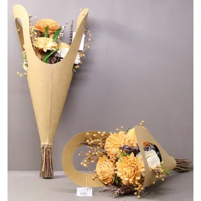 Bouquet zinnia e rose arancio