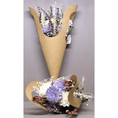 Bouquet zinnia e rose lavanda